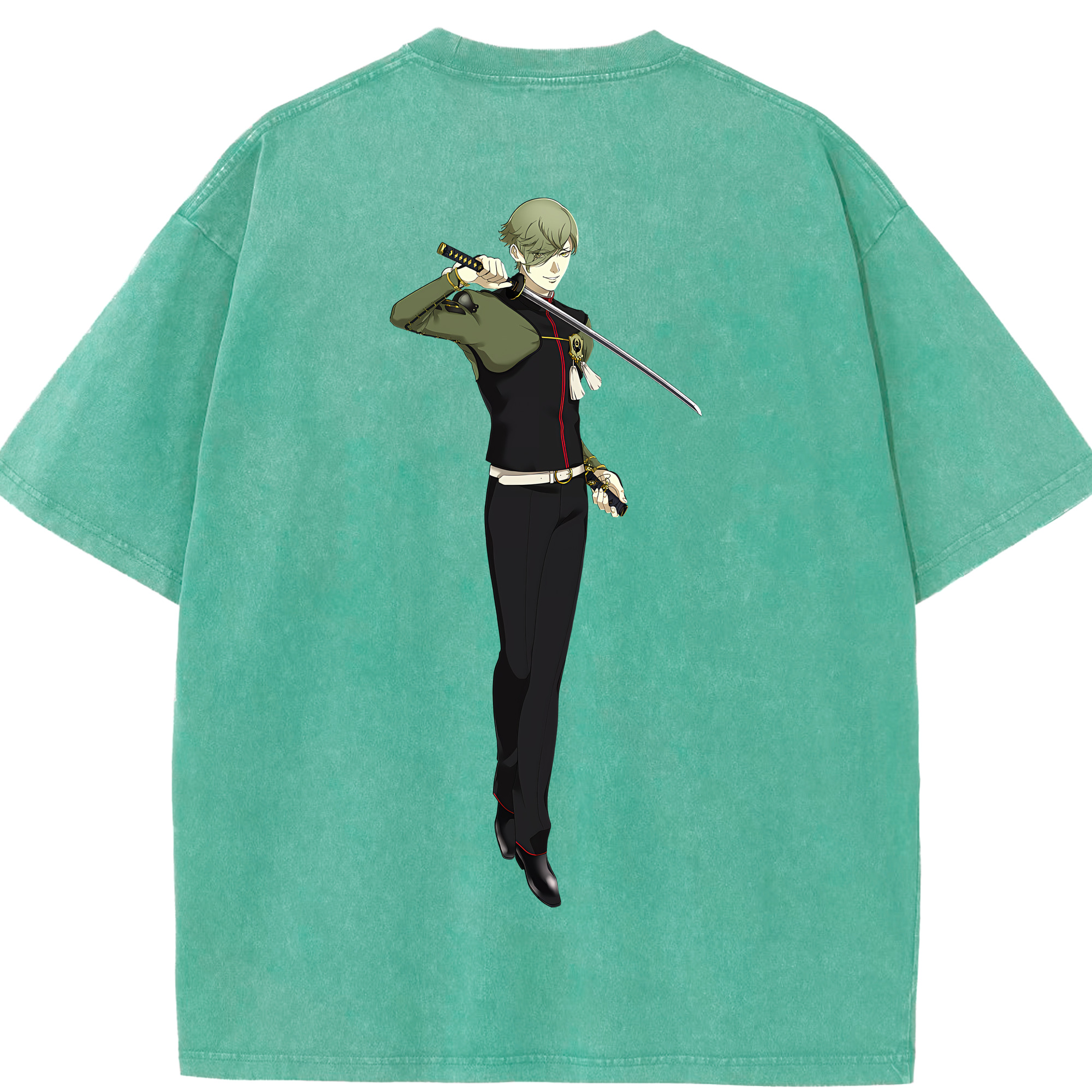 （画像用） 刀剣乱舞 Touken Ranbu 綿100% ヴィンテージ風 半袖Tシャツ（背面プリント）